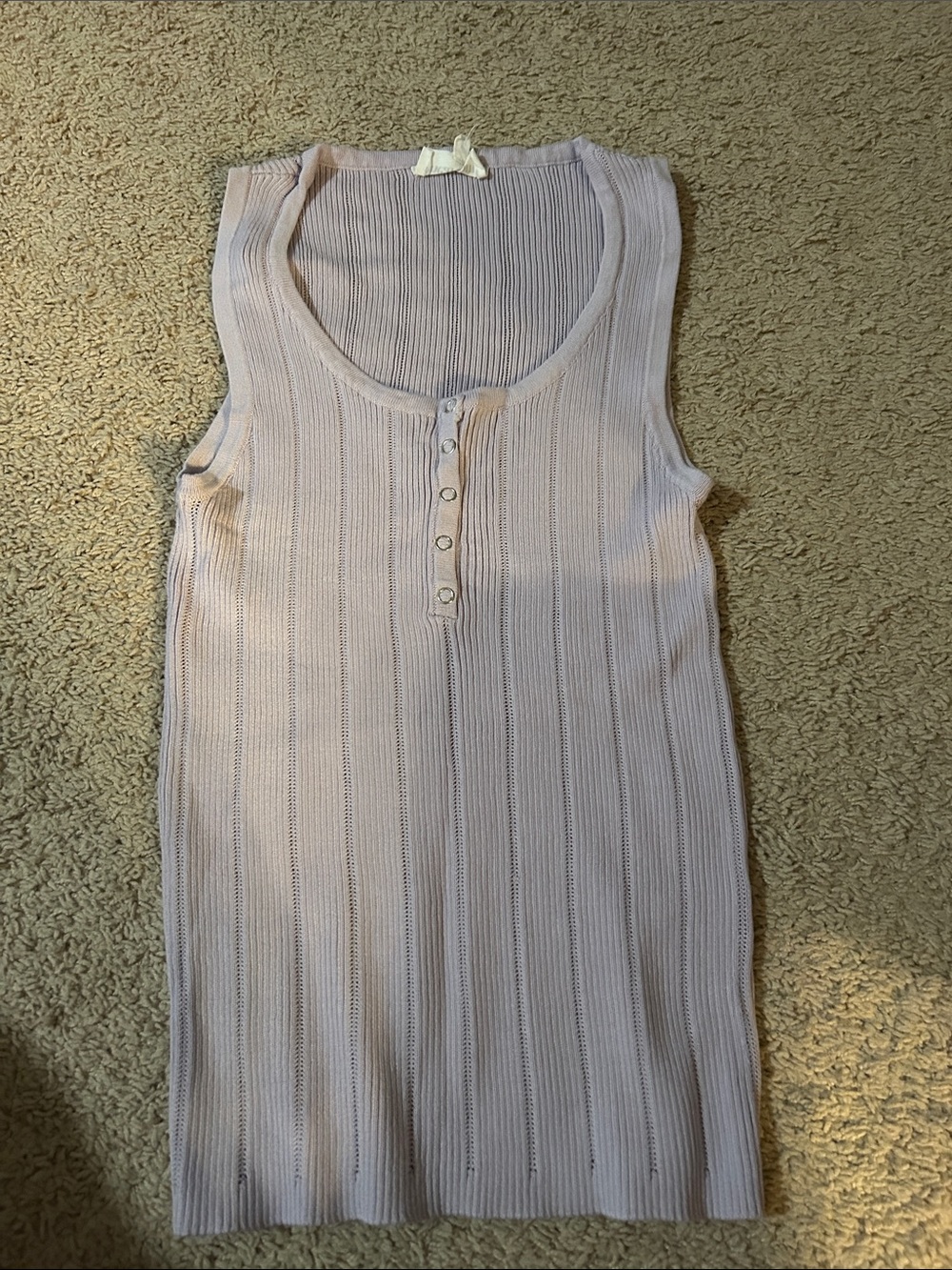 Heartloom Lavender Ribbed Button Tank